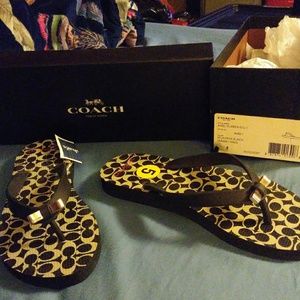 BNWT Authentic Coach Flip Flops